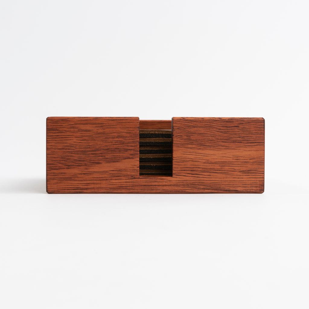 Gallantoro Leather Coasters in Timber Case