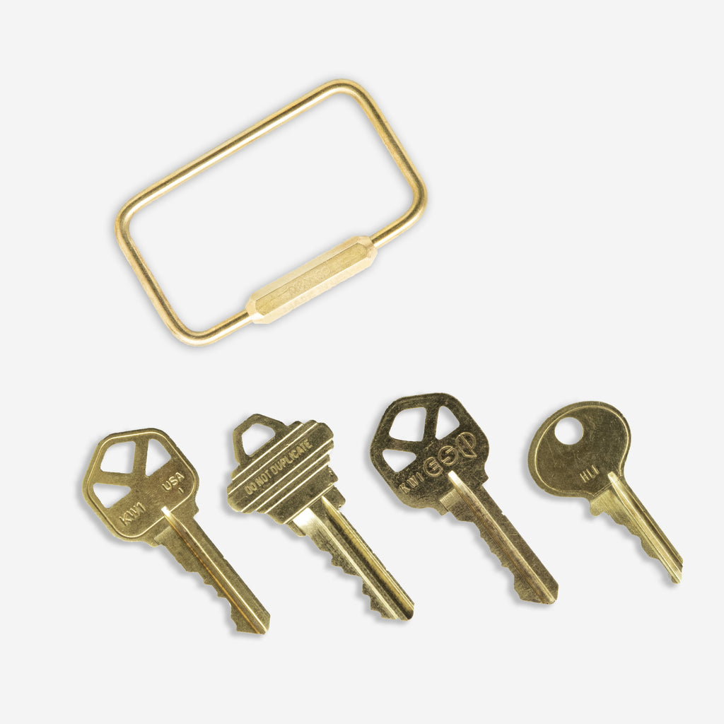 Maxx & Unicorn Rectangle Keyring Brass