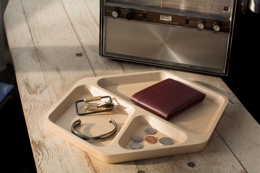 Solid Maple Hex Tray Desktop