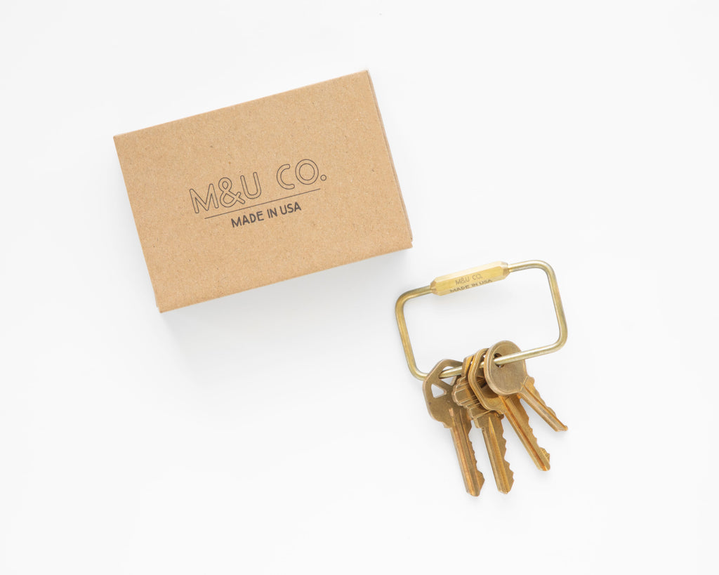 Maxx & Unicorn Rectangle Keyring Brass